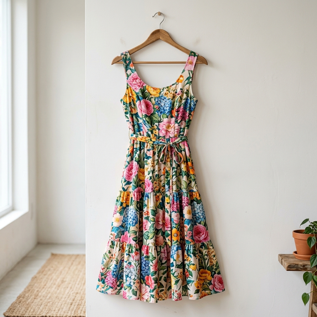 Floral dress fabric printing